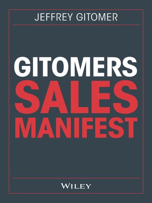 cover image of Gitomers Sales-Manifest